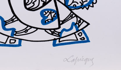 Charles LAPICQUE : Personnage au chapeau- Lithographie originale signée