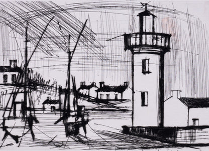 Bernard BUFFET : Le phare - Gravure originale signée