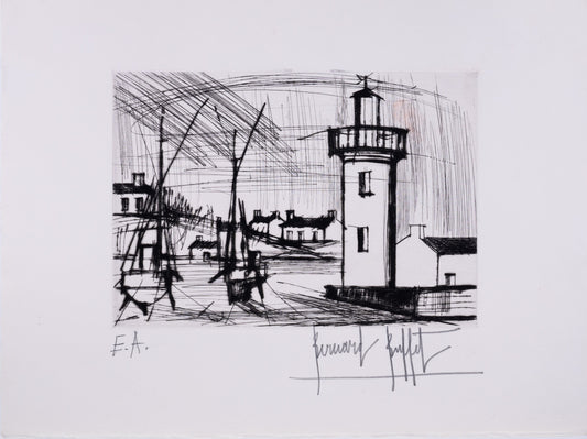 Bernard BUFFET : Le phare - Gravure originale signée
