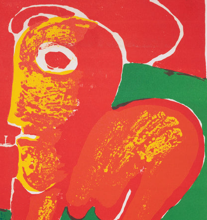 Bengt LINDSTROM : Personnage abstrait - Lithographie originale signée