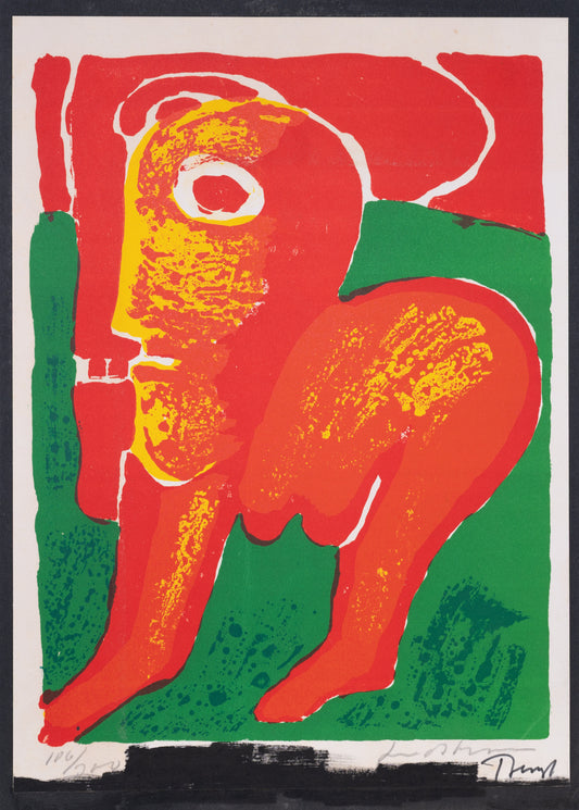 Bengt LINDSTROM : Personnage abstrait - Lithographie originale signée