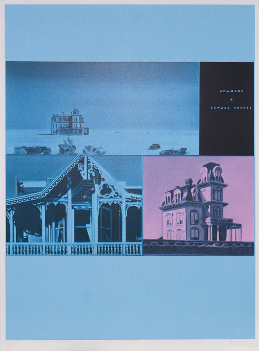 Jacques MONORY : Hommage à Edward Hopper - Sérigraphie originale signée