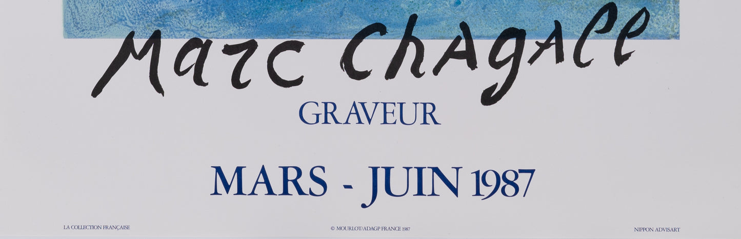 Marc CHAGALL : Les amoureux devant l'arbre, Philetas - Affiche en lithographie originale signée