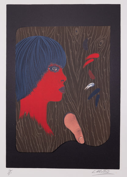Félix LABISSE : Profil rouge - Lithographie originale signée