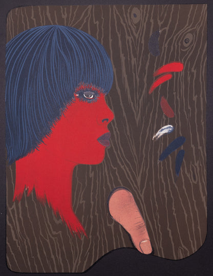 Félix LABISSE : Profil rouge - Lithographie originale signée