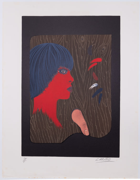 Félix LABISSE : Profil rouge - Lithographie originale signée