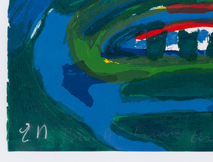 Bengt LINDSTROM : Visage en bleu - Lithographie originale signée