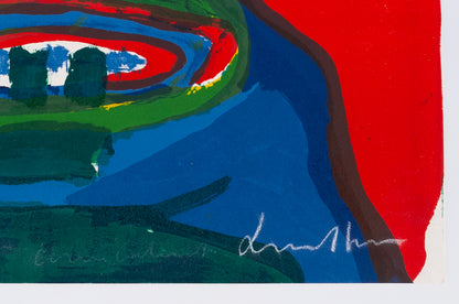 Bengt LINDSTROM : Visage en bleu - Lithographie originale signée