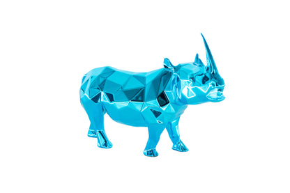 Richard ORLINSKI : Rhino Spirit (Azur Edition) - Sculpture originale