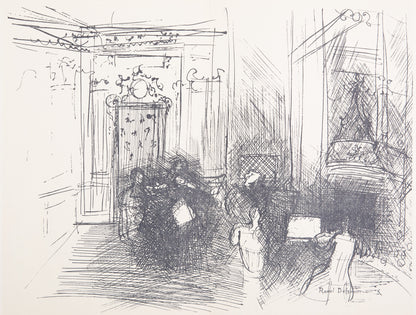Raoul DUFY : Intérieur d'un salon Parisien - Lithographie signée