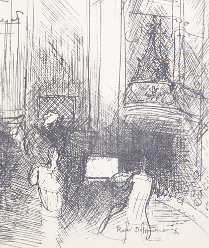 Raoul DUFY : Intérieur d'un salon Parisien - Lithographie signée
