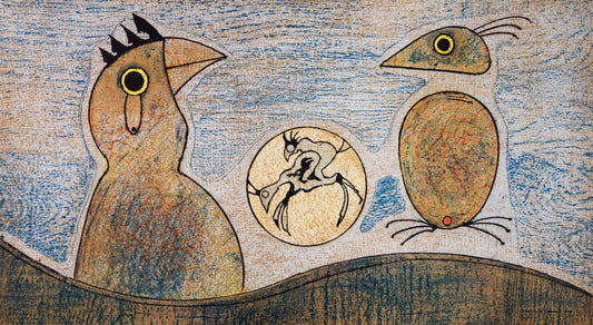 Max ERNST : Rêve surréaliste, les coqs - Lithographie originale signée