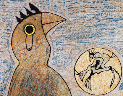 Max ERNST : Rêve surréaliste, les coqs - Lithographie originale signée