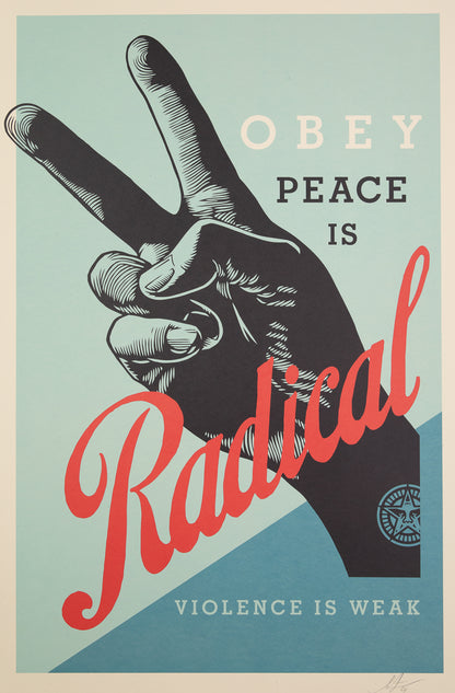 Shepard FAIREY (OBEY) : Radical peace - Lithographie originale signée