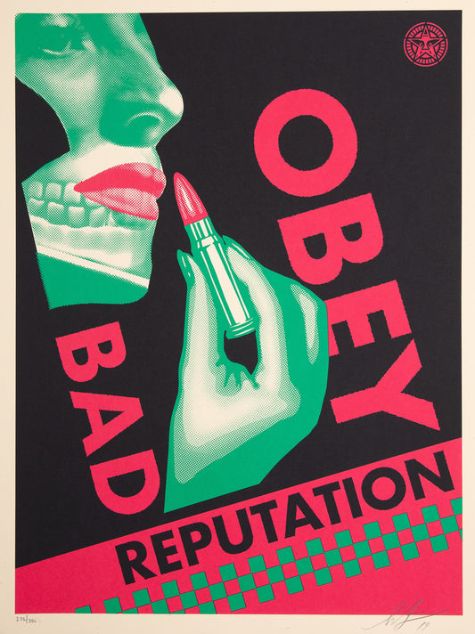 Shepard FAIREY (OBEY) : Bad réputation (Black edition) - Lithographie originale signée