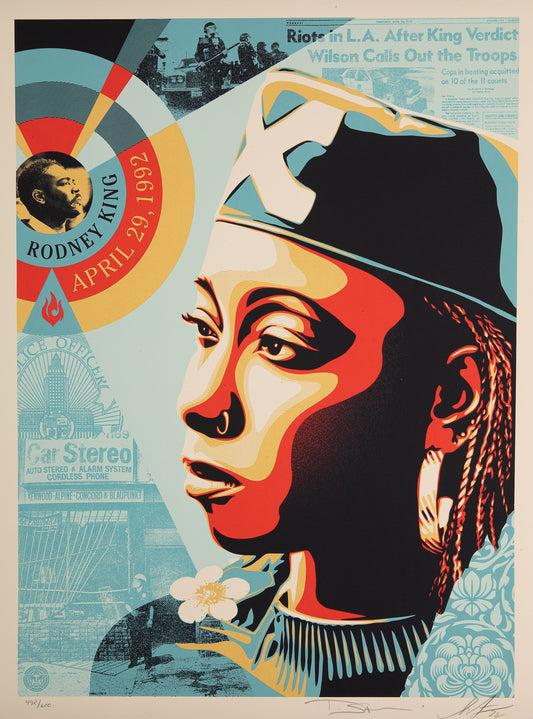 Shepard FAIREY (OBEY) : Eyes on the King Verdict - Lithographie originale signée