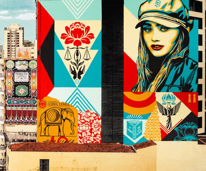Shepard FAIREY (OBEY) : Carga fragil mural - Lithographie originale signée