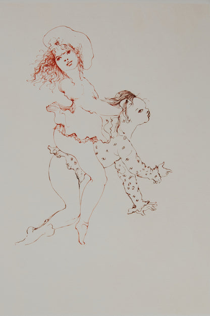 Léonor FINI : A califourchon - Gravure originale signée