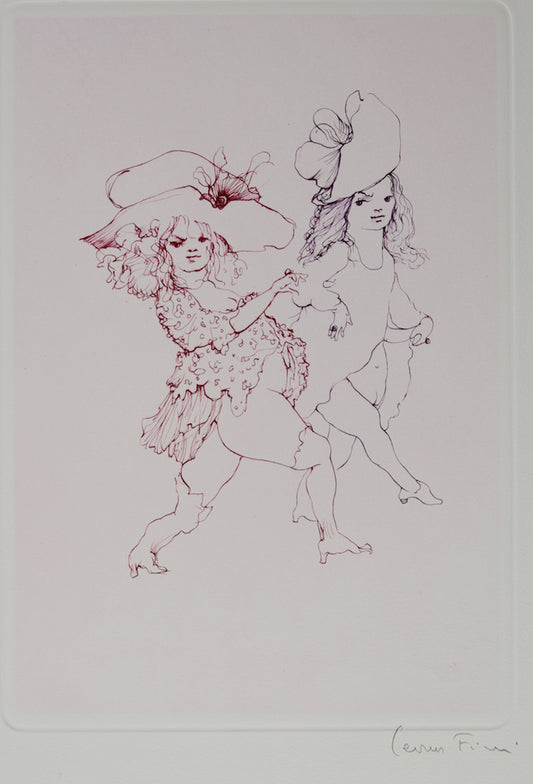Léonor FINI : Les jeunes filles en promenade - Gravure originale signée