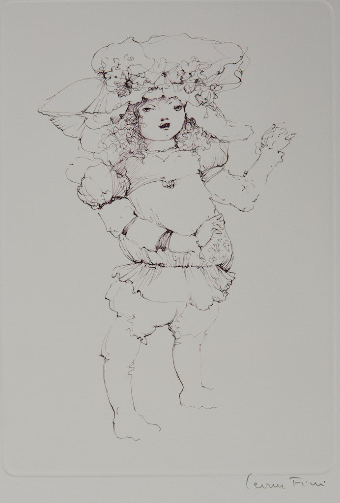 Léonor FINI : Jeune fille au chapeau - Gravure originale signée