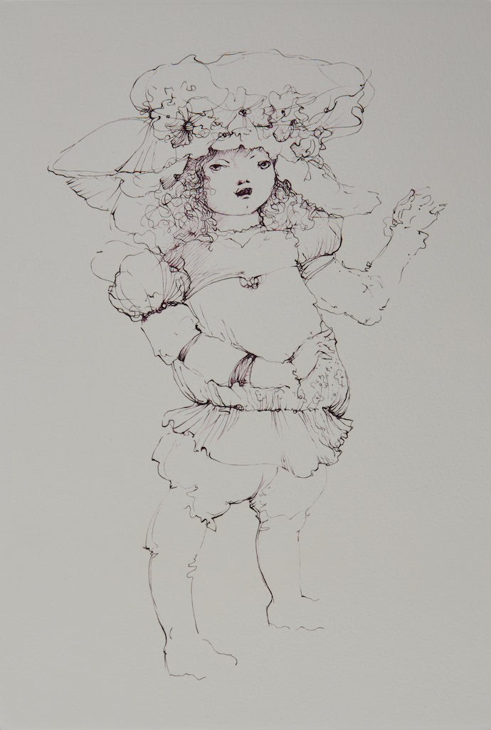 Léonor FINI : Jeune fille au chapeau - Gravure originale signée