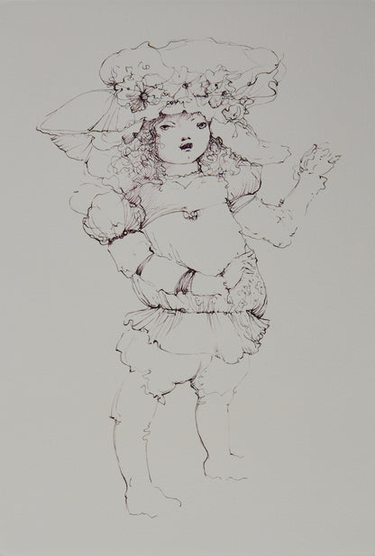 Léonor FINI : Jeune fille au chapeau - Gravure originale signée