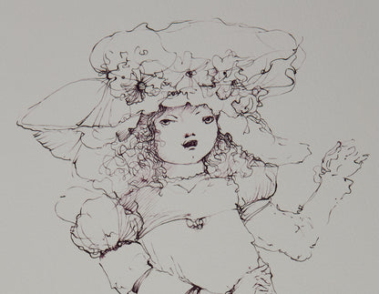 Léonor FINI : Jeune fille au chapeau - Gravure originale signée