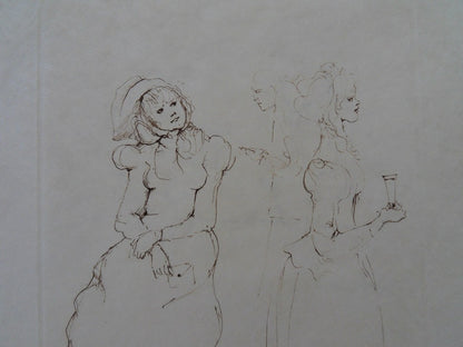 Léonor FINI : La soirée mondaine - Gravure originale signée