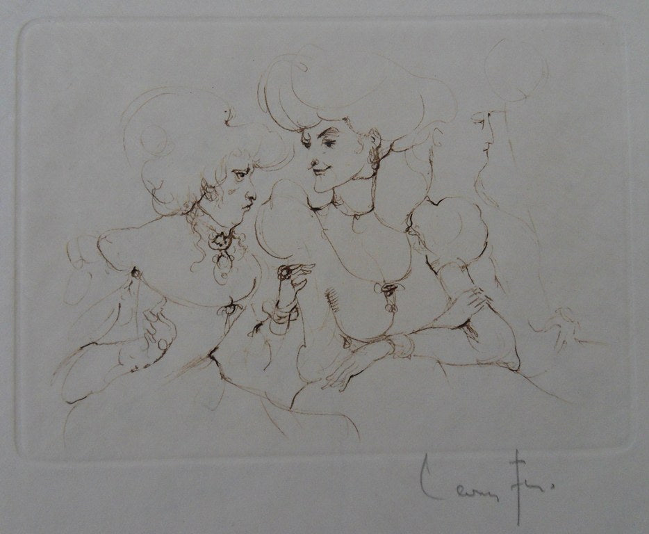 Léonor FINI : Les comploteuses au théâtre - Gravure originale signée