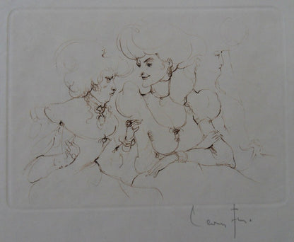 Léonor FINI : Les comploteuses au théâtre - Gravure originale signée