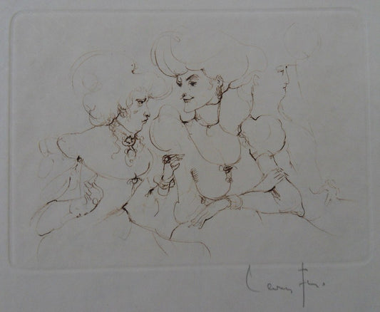 Léonor FINI : Les comploteuses au théâtre - Gravure originale signée
