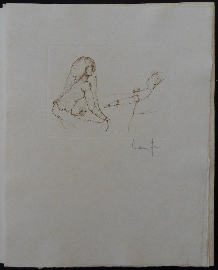 Léonor FINI : Au chevet - Gravure originale signée