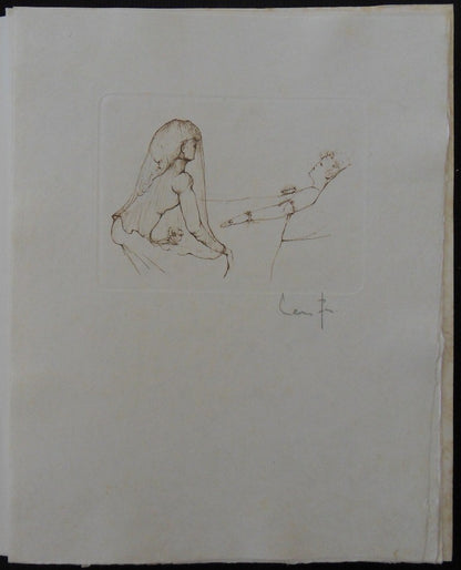 Léonor FINI : Au chevet - Gravure originale signée