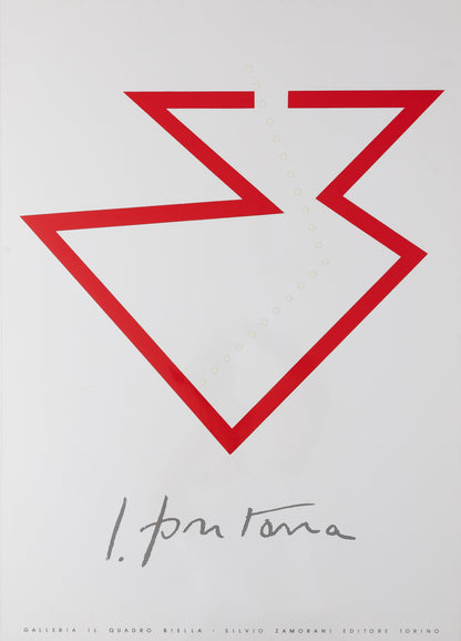 Lucio FONTANA : Concetto Spaziale Rosso - Affiche originale en sérigraphie signée