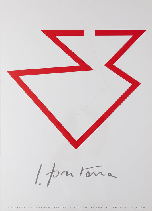 Lucio FONTANA : Concetto Spaziale Rosso - Affiche originale en sérigraphie signée