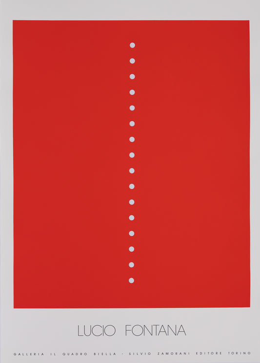 Lucio FONTANA : Concetto Spaziale Rosso - Affiche originale en sérigraphie