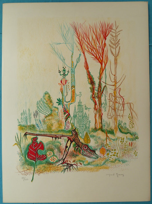 Marcel GENAY : Le château enchanteur - Lithographie originale signée