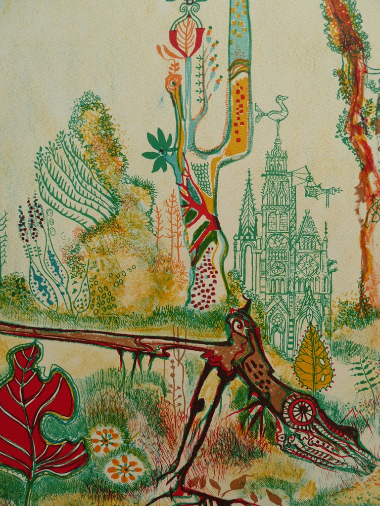 Marcel GENAY : Le château enchanteur - Lithographie originale signée