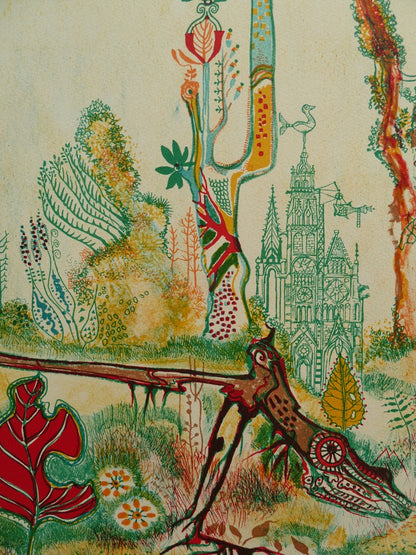 Marcel GENAY : Le château enchanteur - Lithographie originale signée