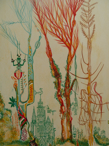 Marcel GENAY : Le château enchanteur - Lithographie originale signée