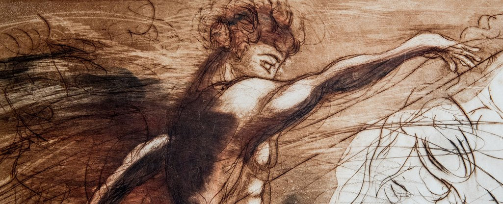Jean Marie GUINY : Lanceur de javelot - Gravure originale signée