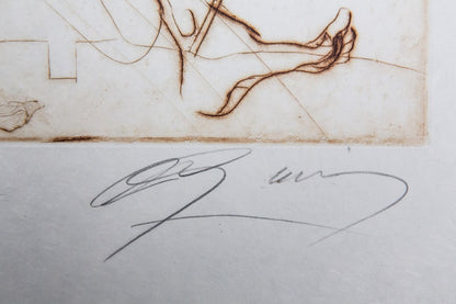Jean Marie GUINY : Lanceur de javelot - Gravure originale signée