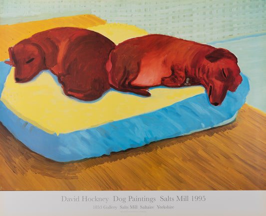 David HOCKNEY : Dogs Painting - Affiche originale en couleurs