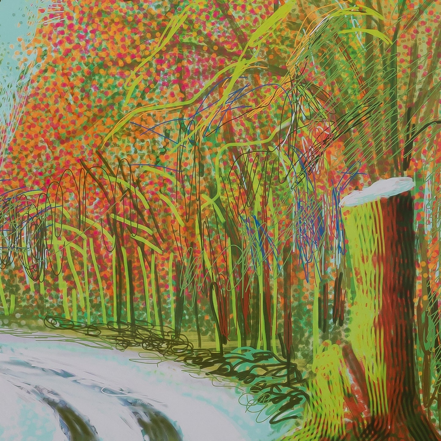 David HOCKNEY : Le chemin de la forêt - Affiche originale en couleurs