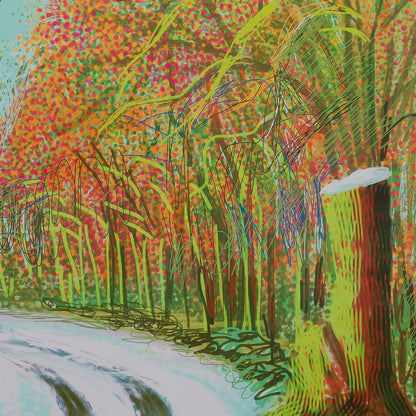 David HOCKNEY : Le chemin de la forêt - Affiche originale en couleurs