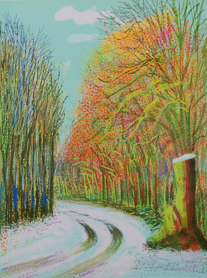 David HOCKNEY : Le chemin de la forêt - Affiche originale en couleurs