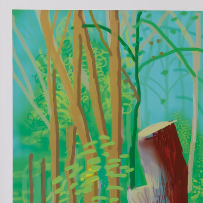 David HOCKNEY : Tronc d'arbre en forêt - Affiche originale en couleurs