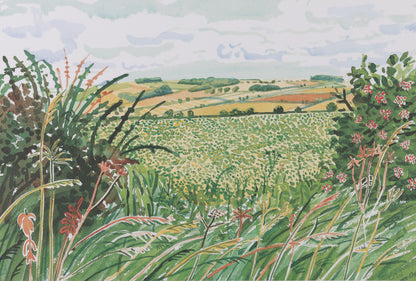 David HOCKNEY : A gap in the Hedgerow - Affiche originale en couleurs