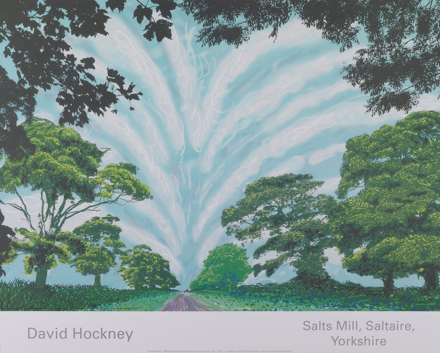 David HOCKNEY : Summer Sky - Affiche originale en couleurs