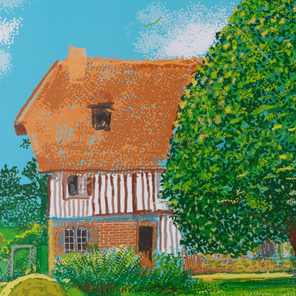 David HOCKNEY : La maison à colombages - Affiche originale en couleurs
